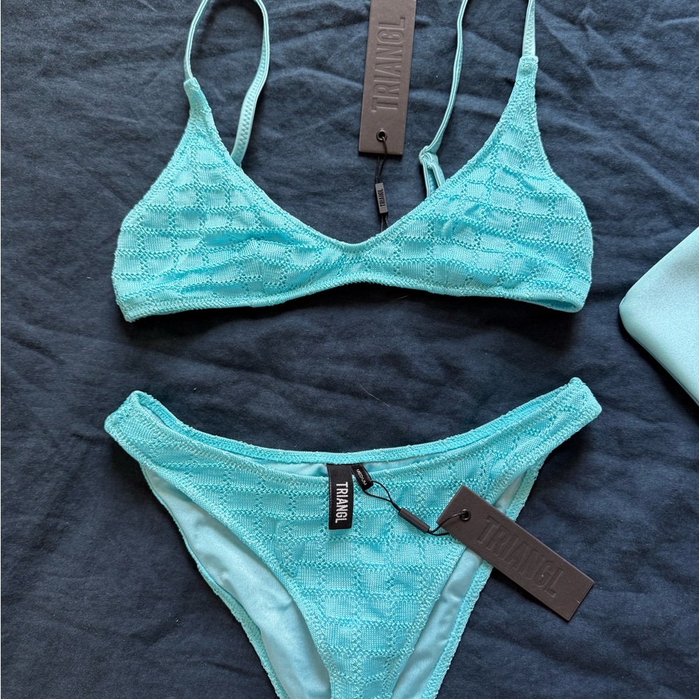 Triangl Swimwear Turquoise Textured Bikini